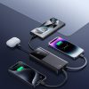 Powerbank 10000mAh ar iebūvētu USB-C iPhone Lightning kabeli - melns