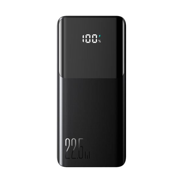 Powerbank 10000mAh ar iebūvētu USB-C iPhone Lightning kabeli - melns
