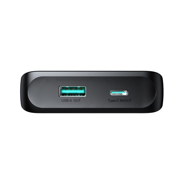 Powerbank 10000mAh ar iebūvētu USB-C iPhone Lightning kabeli - melns