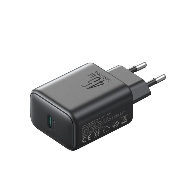 45 W GaN sienas lādētājs Samsung Ultra tālrunim - melns