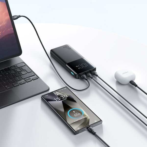 Powerbank 10000mAh 25W 2x USB-A 1x USB-C SFC - melns