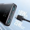 Powerbank 10000mAh 25W 2x USB-A 1x USB-C SFC - melns