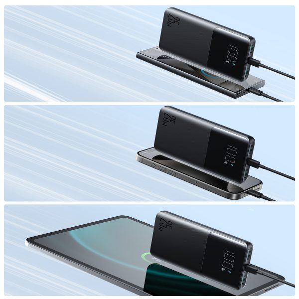 Powerbank 10000mAh 25W 2x USB-A 1x USB-C SFC - melns