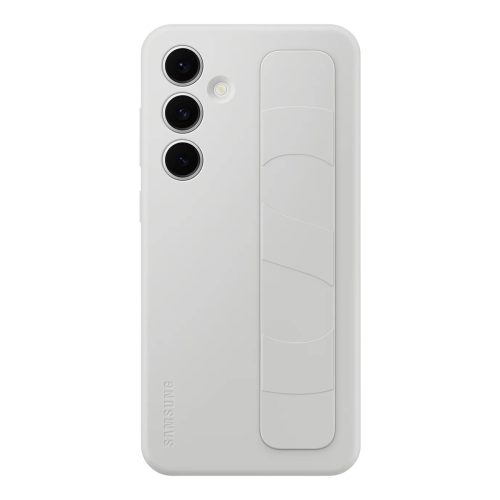 Samsung vertikāli stāvošs maciņš ar turētāju un statīvu priekš Galaxy S24 FE - pelēks