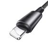 USB-A - iPhone Lightning kabelis ar magnētisku turētāju un organizatoru 1,2 m - pelēks