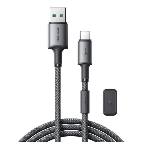 USB-A - USB-C kabelis ar magnētisku turētāju un organizatoru 1,2 m - pelēks