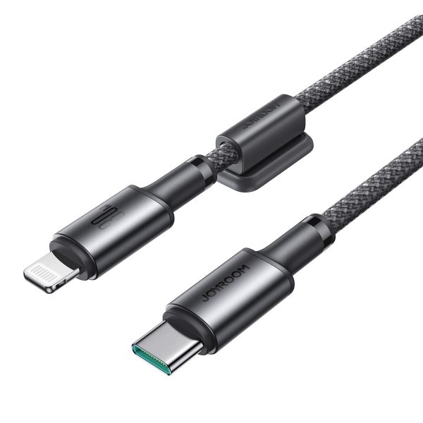 USB-C - iPhone Lightning kabelis ar magnētisku turētāju un organizatoru 1,2 m - pelēks
