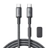 USB-C - USB-C kabelis ar magnētisku turētāju un organizatoru 1,2 m - pelēks