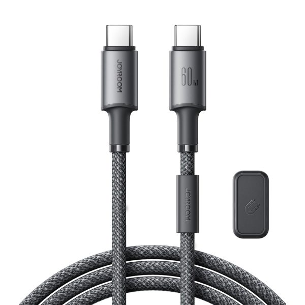 USB-C - USB-C kabelis ar magnētisku turētāju un organizatoru 1,2 m - pelēks