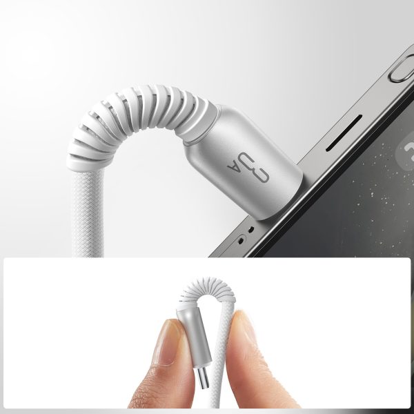 Cutting-Edge sērijas 3A USB-A - USB-C 1,2 m kabelis - pelēks