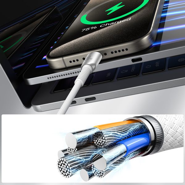 Cutting-Edge sērijas 30W USB-C - iPhone Lightning kabelis 1.2m - pelēks
