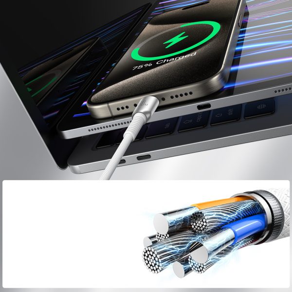 Cutting-Edge sērijas 60W USB-C - USB-C 1,2 m kabelis - pelēks