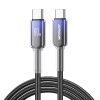 Crystal-Clear sērijas 60 W USB-C - USB-C 1,2 m kabelis - melns