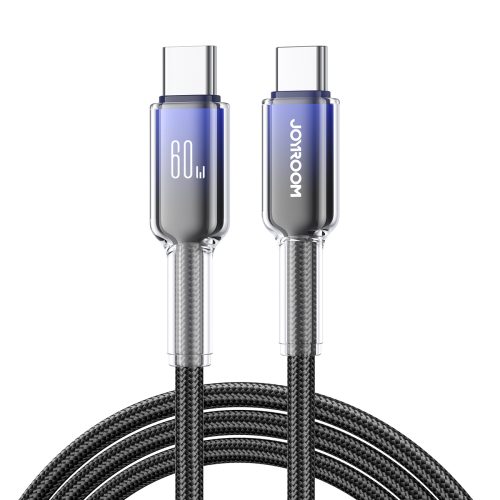 Crystal-Clear sērijas 60 W USB-C - USB-C 1,2 m kabelis - melns