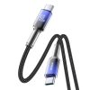 Crystal-Clear sērijas 60 W USB-C - USB-C 1,2 m kabelis - melns