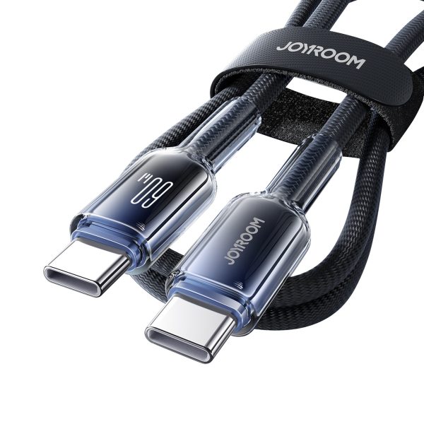 Crystal-Clear sērijas 60 W USB-C - USB-C 1,2 m kabelis - melns