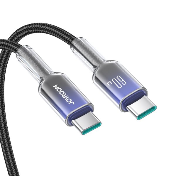Crystal-Clear sērijas 60 W USB-C - USB-C 1,2 m kabelis - melns