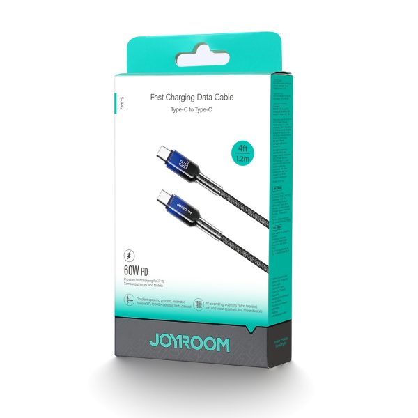 Crystal-Clear sērijas 60 W USB-C - USB-C 1,2 m kabelis - melns
