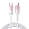 Crystal-Clear sērijas 60 W USB-C - USB-C 1,2 m kabelis - balts