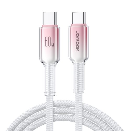 Crystal-Clear sērijas 60 W USB-C - USB-C 1,2 m kabelis - balts