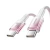 Crystal-Clear sērijas 60 W USB-C - USB-C 1,2 m kabelis - balts