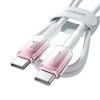 Crystal-Clear sērijas 60 W USB-C - USB-C 1,2 m kabelis - balts