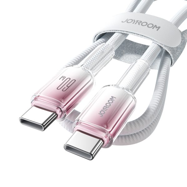 Crystal-Clear sērijas 60 W USB-C - USB-C 1,2 m kabelis - balts