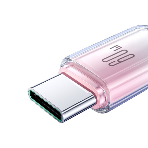 Crystal-Clear sērijas 60 W USB-C - USB-C 1,2 m kabelis - balts