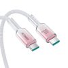 Crystal-Clear sērijas 60 W USB-C - USB-C 1,2 m kabelis - balts