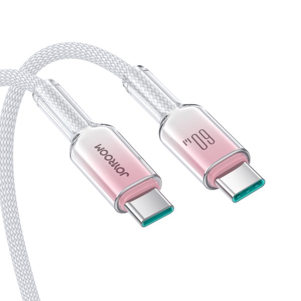 Crystal-Clear sērijas 60 W USB-C - USB-C 1,2 m kabelis - balts