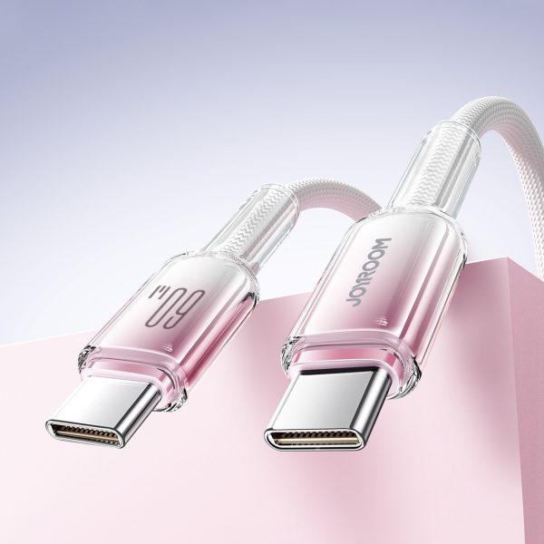 Crystal-Clear sērijas 60 W USB-C - USB-C 1,2 m kabelis - balts