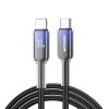 Crystal-Clear sērijas 30 W USB-C - iPhone Lightning kabelis 1,2 m - melns