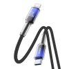 Crystal-Clear sērijas 30 W USB-C - iPhone Lightning kabelis 1,2 m - melns