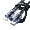 Crystal-Clear sērijas 30 W USB-C - iPhone Lightning kabelis 1,2 m - melns