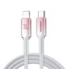 Crystal-Clear sērijas 30 W USB-C - iPhone Lightning kabelis 1,2 m - balts