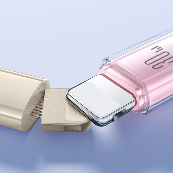 Crystal-Clear sērijas 30 W USB-C - iPhone Lightning kabelis 1,2 m - balts