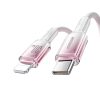 Crystal-Clear sērijas 30 W USB-C - iPhone Lightning kabelis 1,2 m - balts