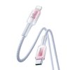 Crystal-Clear sērijas 30 W USB-C - iPhone Lightning kabelis 1,2 m - balts