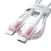 Crystal-Clear sērijas 30 W USB-C - iPhone Lightning kabelis 1,2 m - balts