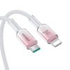 Crystal-Clear sērijas 30 W USB-C - iPhone Lightning kabelis 1,2 m - balts