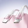 Crystal-Clear sērijas 30 W USB-C - iPhone Lightning kabelis 1,2 m - balts