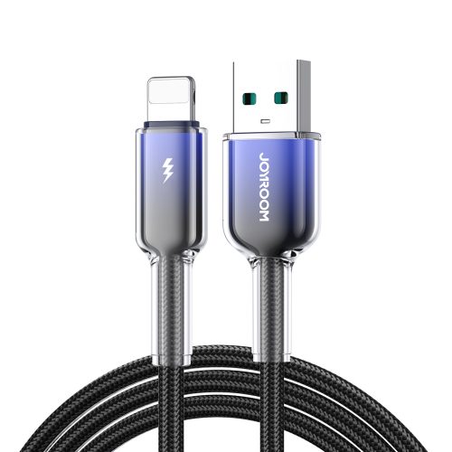 Crystal-Clear sērijas 3A USB-A - iPhone Lightning kabelis 1,2 m - melns