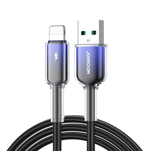 Crystal-Clear sērijas 3A USB-A - iPhone Lightning kabelis 1,2 m - melns