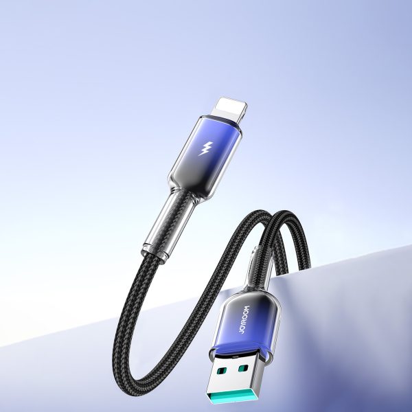 Crystal-Clear sērijas 3A USB-A - iPhone Lightning kabelis 1,2 m - melns