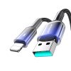 Crystal-Clear sērijas 3A USB-A - iPhone Lightning kabelis 1,2 m - melns