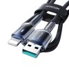 Crystal-Clear sērijas 3A USB-A - iPhone Lightning kabelis 1,2 m - melns