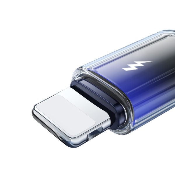 Crystal-Clear sērijas 3A USB-A - iPhone Lightning kabelis 1,2 m - melns
