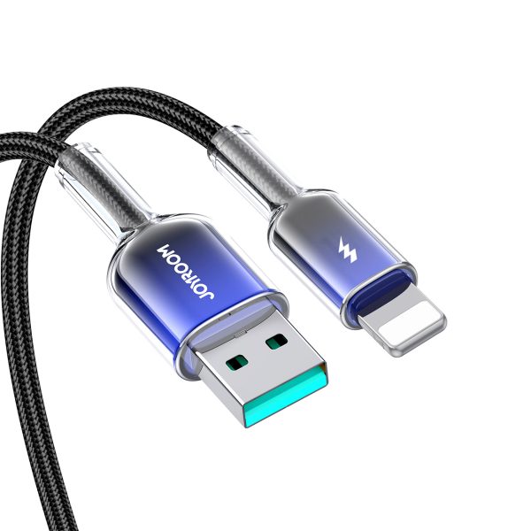 Crystal-Clear sērijas 3A USB-A - iPhone Lightning kabelis 1,2 m - melns