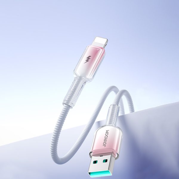 Crystal-Clear sērijas 3A USB-A - iPhone Lightning kabelis 1,2 m - balts