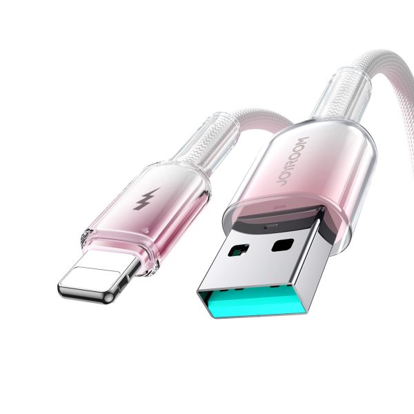 Crystal-Clear sērijas 3A USB-A - iPhone Lightning kabelis 1,2 m - balts